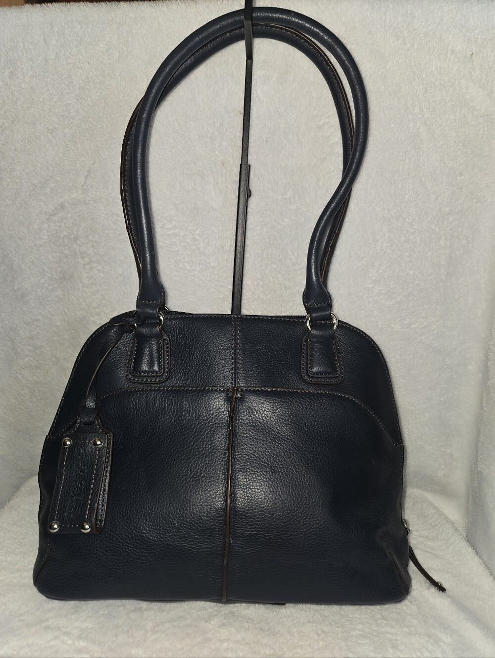 ✨️Tignanello Classic Navy Leather Shoulder Bag - Elegant Everyday